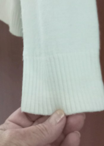 V yaka beyaz hırka - Görsel 8