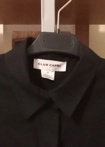 Uzun kollu siyah krep gömlek - Görsel 4