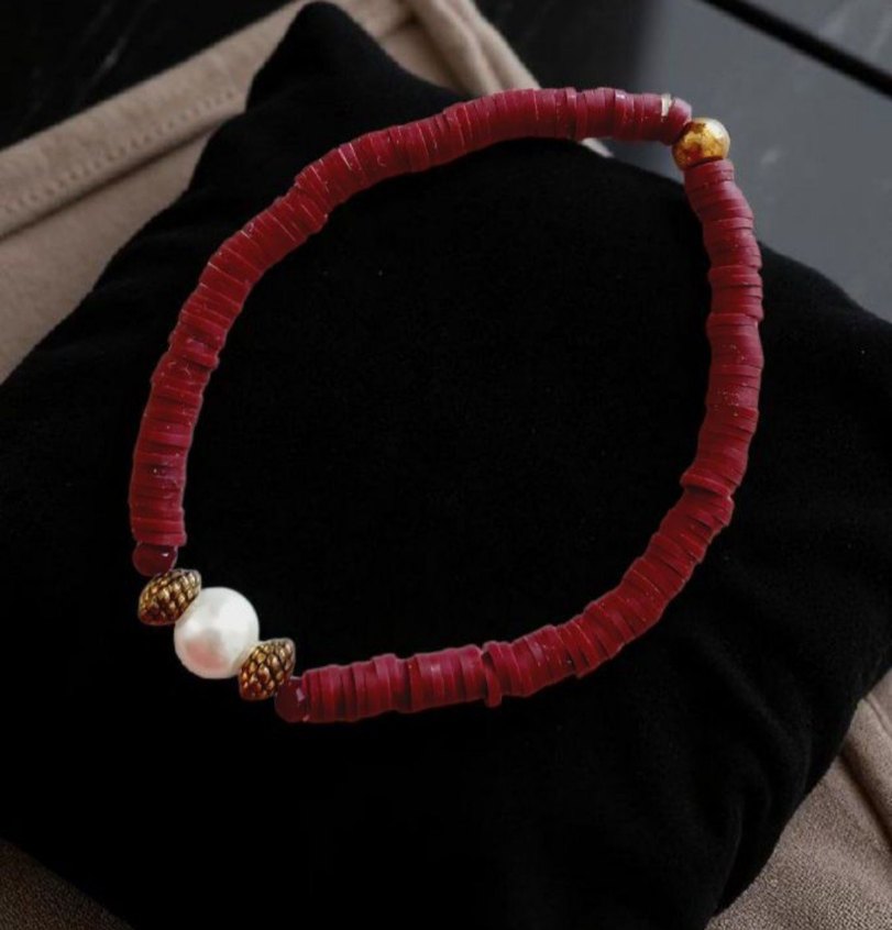 İnci detaylı fimo bileklik - Görsel 2