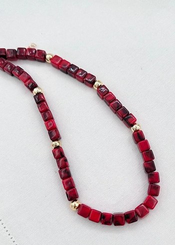 Bordo siyah hareli kolye - Görsel 2