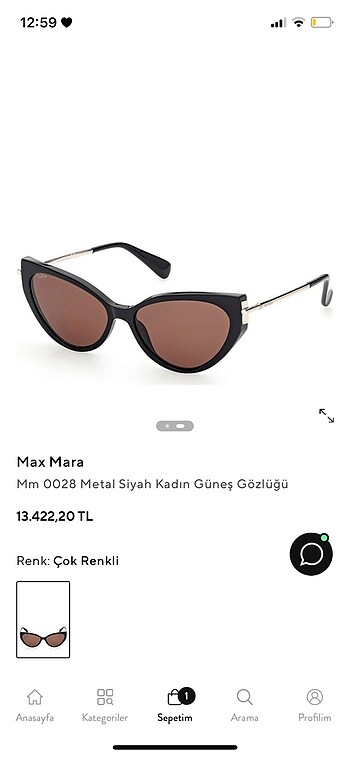 Max mara güneş gözlüğü