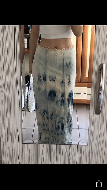 Stradivarius Stradivarius Uzun Denim Etek