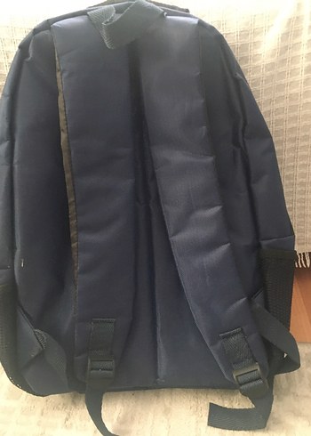 Beden Mavi Sırt Çantası, Fermuarlı, Desenli