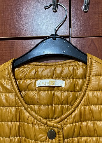 Düğmeli Uzun Kahverengi Deri Yelek - Görsel 4