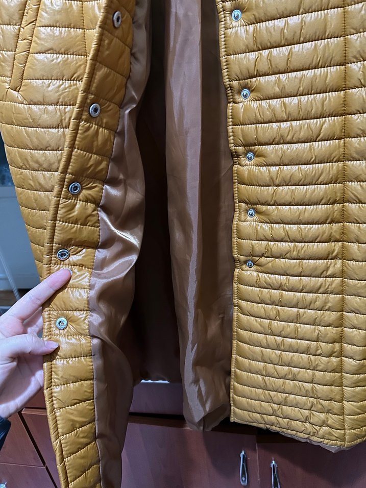 Düğmeli Uzun Kahverengi Deri Yelek - Görsel 2