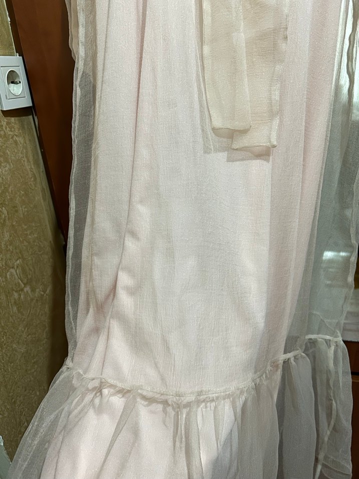 Beyaz Uzun  Elbise, Bohem Stil - Görsel 3