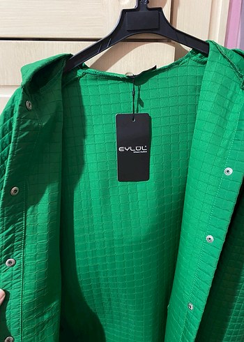 Düğmeli Yeşil Midi Kadın Ceket - Görsel 4