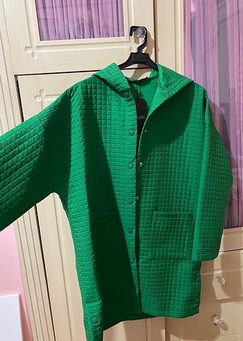 Düğmeli Yeşil Midi Kadın Ceket - Görsel 2