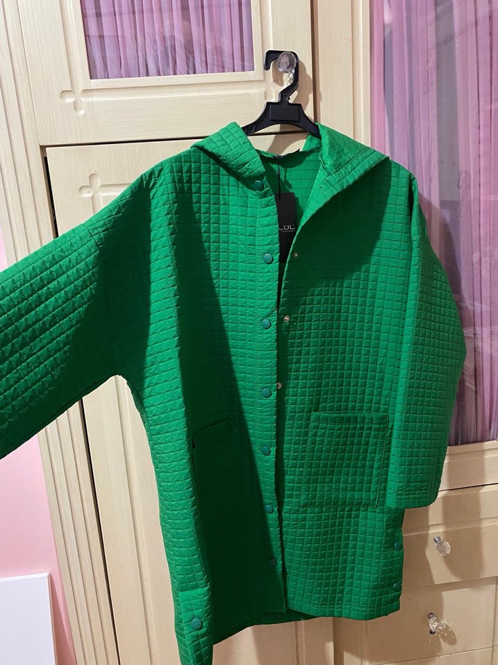 Düğmeli Yeşil Midi Kadın Ceket - Görsel 2