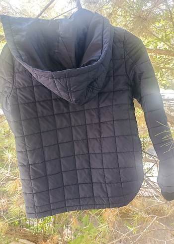 Erkek Çocuk Siyah Kapitone Düğmeli Mont panço - Görsel 5