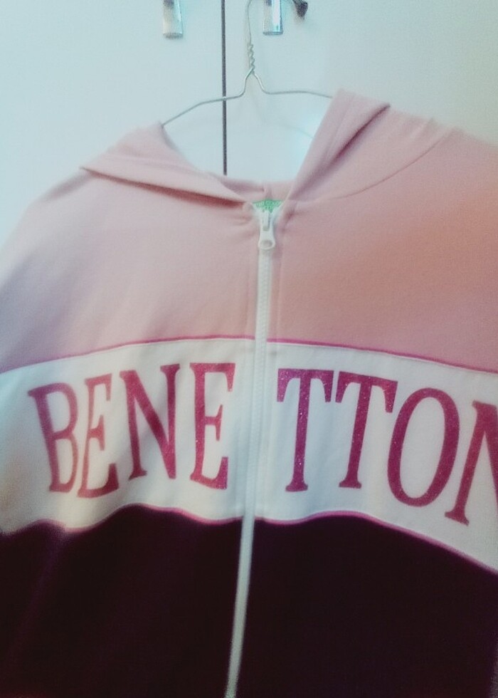 Benetton fermuarlı kapüşonlu üst sweatshirt  - Görsel 2