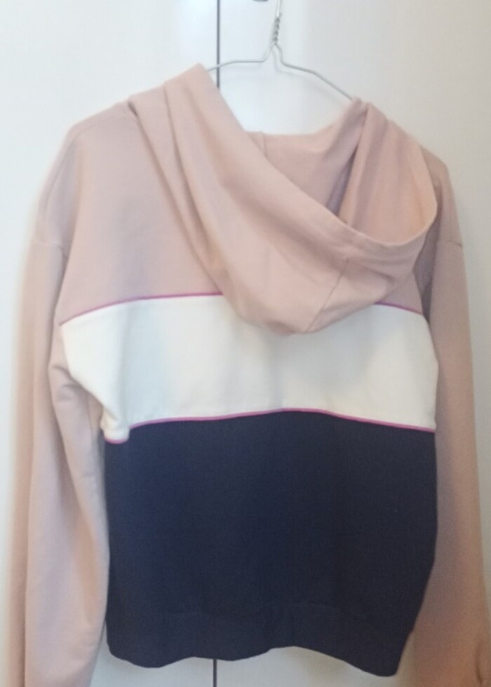 Benetton fermuarlı kapüşonlu üst sweatshirt  - Görsel 5