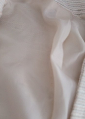 # beyaz krem çizgili mevsimlik ceket# - Görsel 5