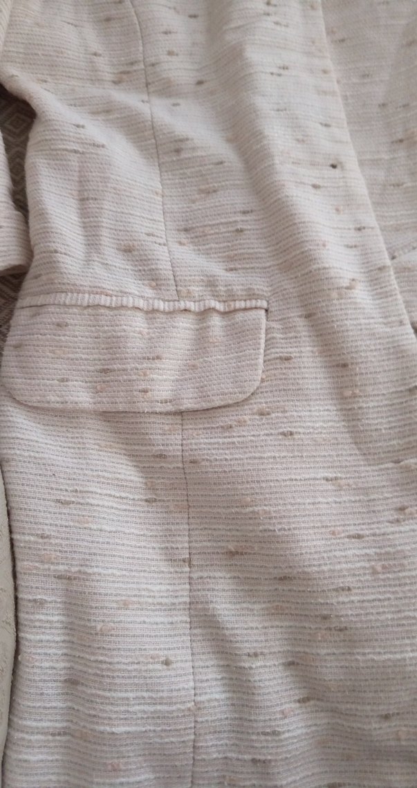 # beyaz krem çizgili mevsimlik ceket# - Görsel 4