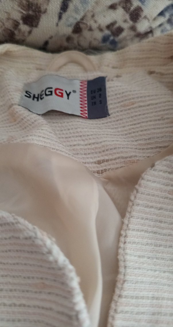 # beyaz krem çizgili mevsimlik ceket# - Görsel 2