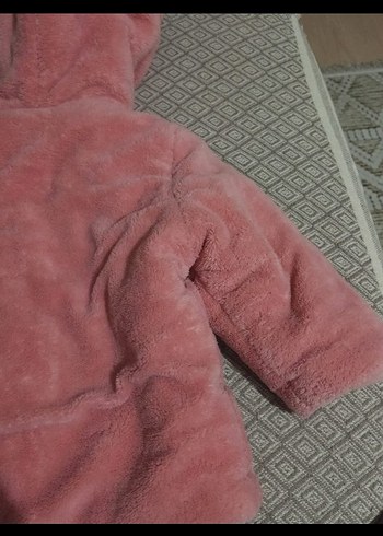 #kapşonlu Pembe Kız Çocuk Kürk Kaban# - Görsel 4