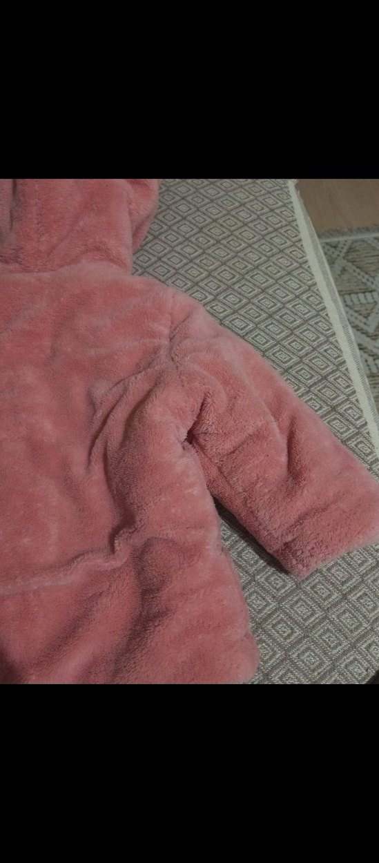 #kapşonlu Pembe Kız Çocuk Kürk Kaban# - Görsel 4