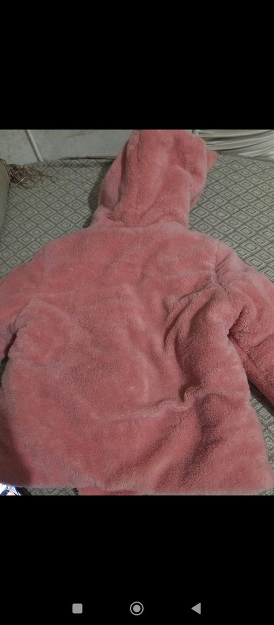 #kapşonlu Pembe Kız Çocuk Kürk Kaban# - Görsel 3