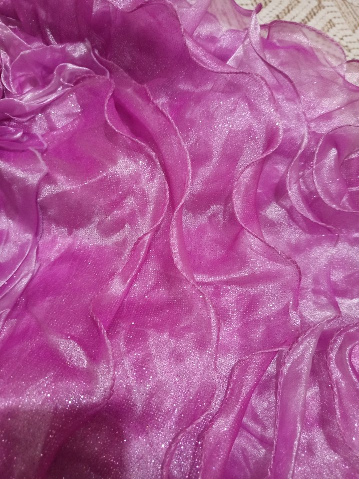 #pembe  sıfır Kollu Fırfırlı Abiye # - Görsel 5