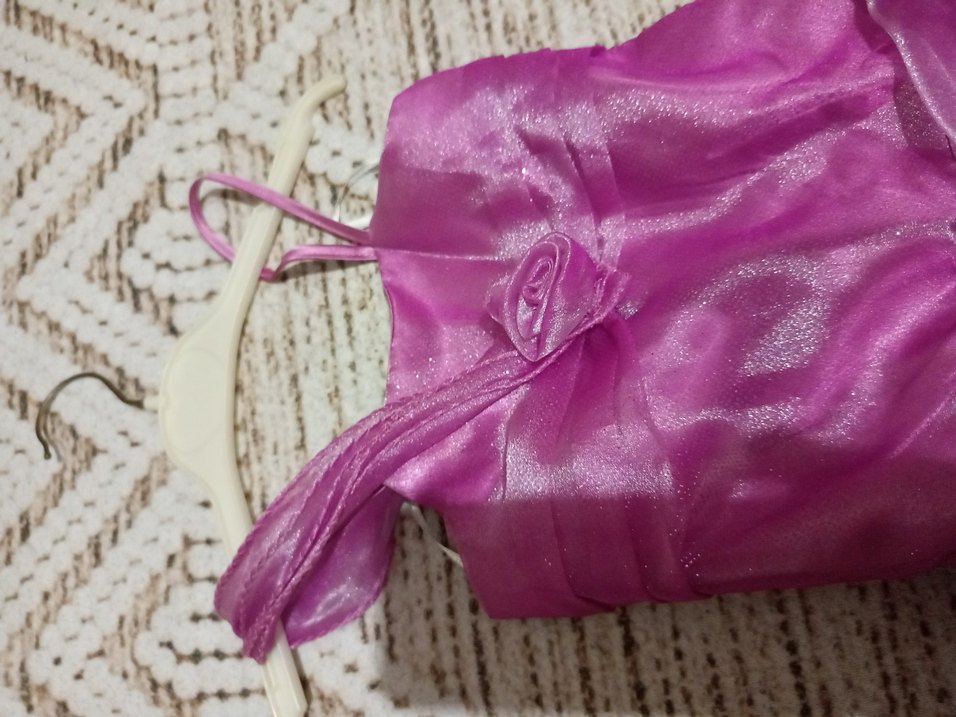 #pembe  sıfır Kollu Fırfırlı Abiye # - Görsel 3