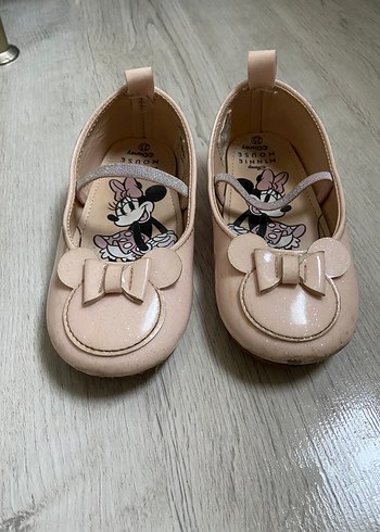 Kız Çocuk Bej Minnie Mouse Babet Ayakkabı - Görsel 2