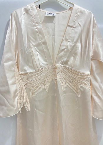 Bej Uzun Kollu Bohem Kadın Sabahlık - Görsel 5