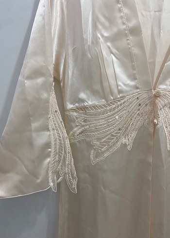 Bej Uzun Kollu Bohem Kadın Sabahlık - Görsel 3