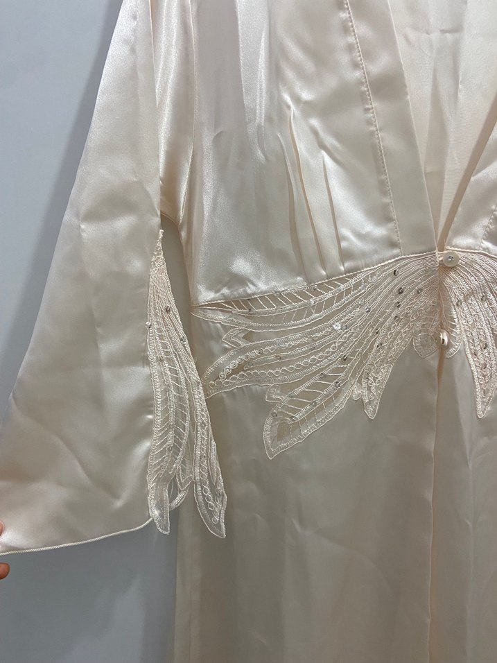 Bej Uzun Kollu Bohem Kadın Sabahlık - Görsel 3