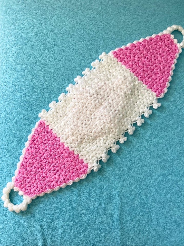 Pembe El Örgüsü Banyo Süngeri çeyizlik lif - Görsel 2