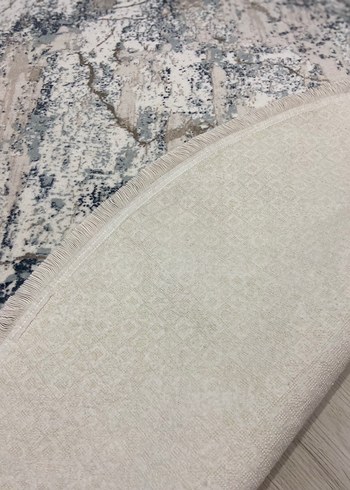 Gri Bağlama Desenli Yuvarlak Halı - Görsel 3