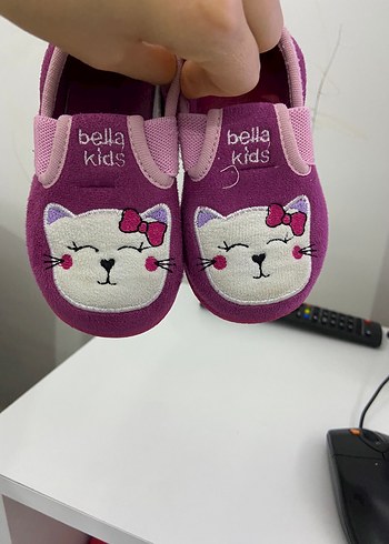 Kız Çocuk Pembe Kedi Desenli Sıcak Ev Terliği - Görsel 6