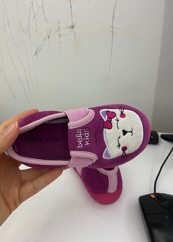 Kız Çocuk Pembe Kedi Desenli Sıcak Ev Terliği - Görsel 5
