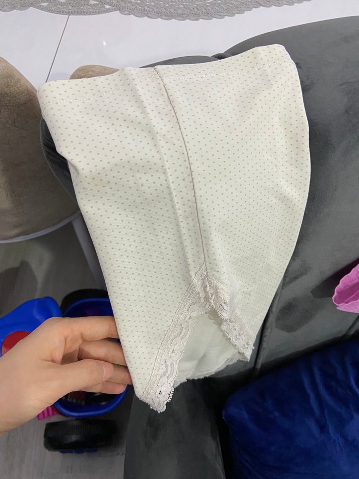 Dantel Detaylı krem renk çocuk bone - Görsel 4