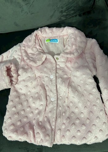 Kız Çocuk Pembe Düğmeli Polar Ceket - Görsel 2