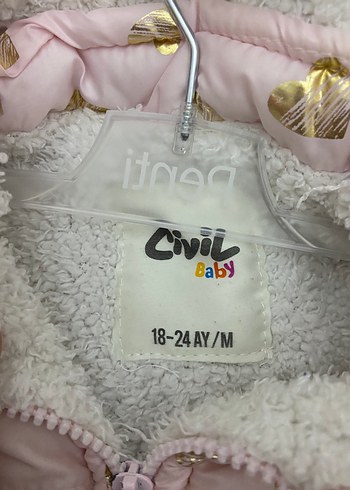 Kız Çocuk Kapüşonlu Pembe Nakışlı Mont - Görsel 8