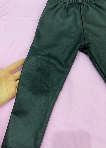 Kız Çocuk Siyah Deri Tayt - Görsel 3