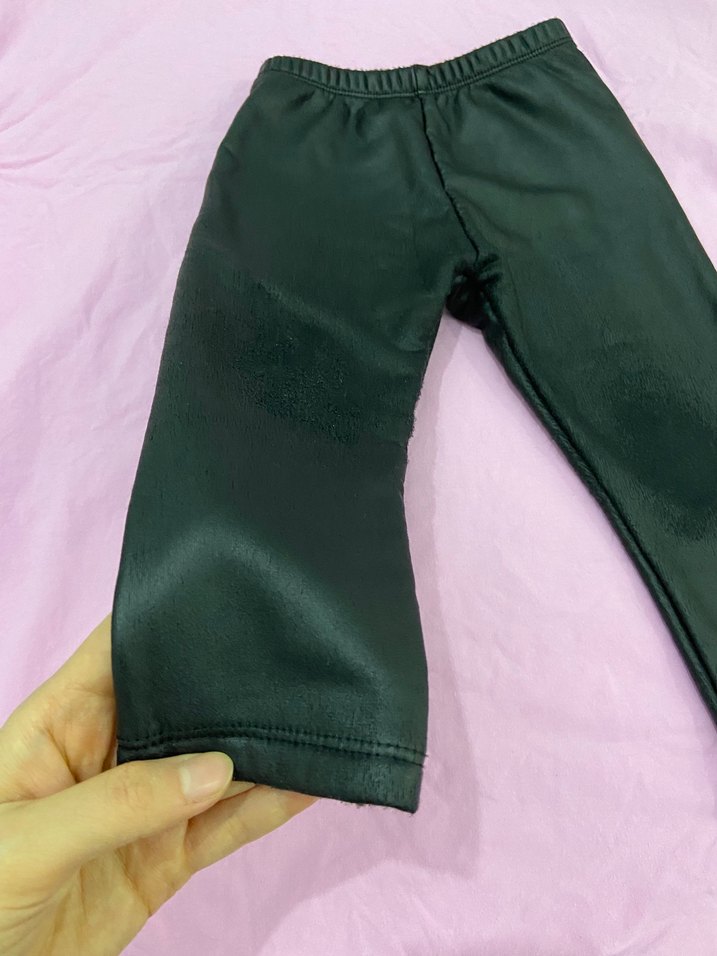 Kız Çocuk Siyah Deri Tayt - Görsel 5