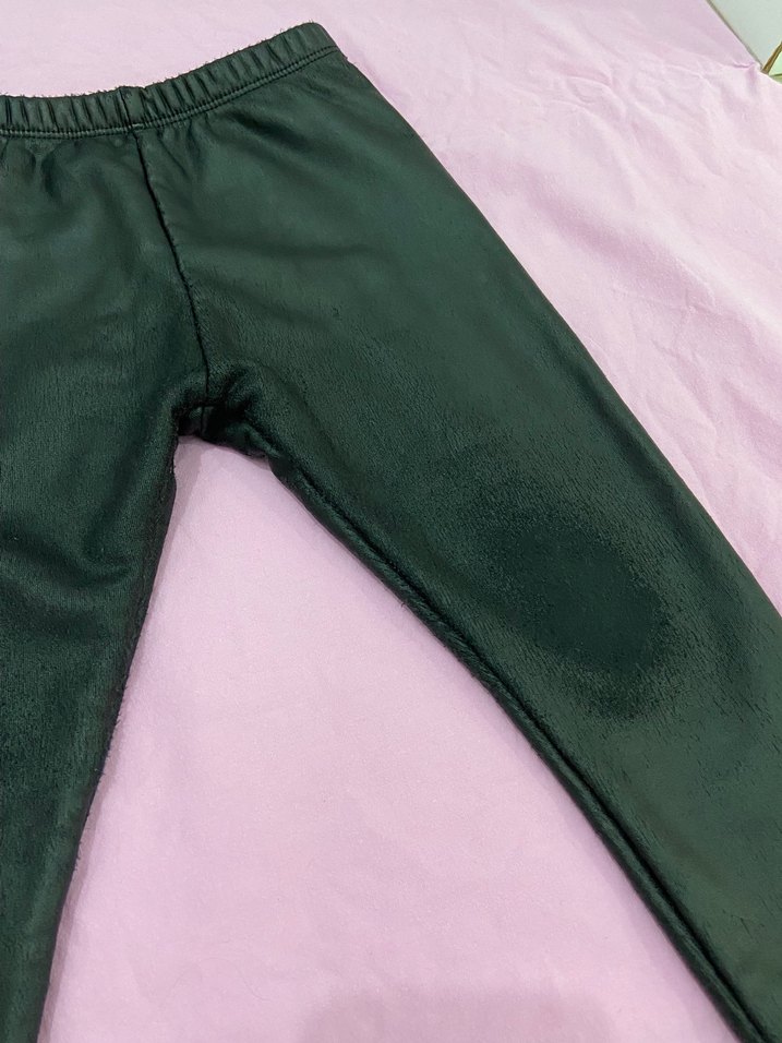 Kız Çocuk Siyah Deri Tayt - Görsel 4