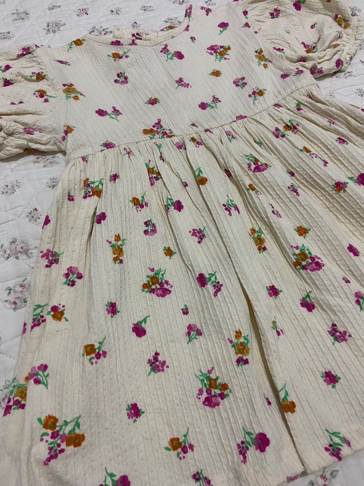 Beyaz Çiçekli Bohem Kız Elbisesi - Görsel 2