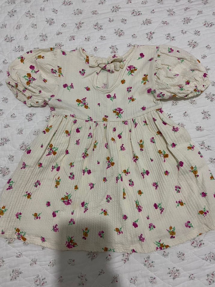Beyaz Çiçekli Bohem Kız Elbisesi - Görsel 4