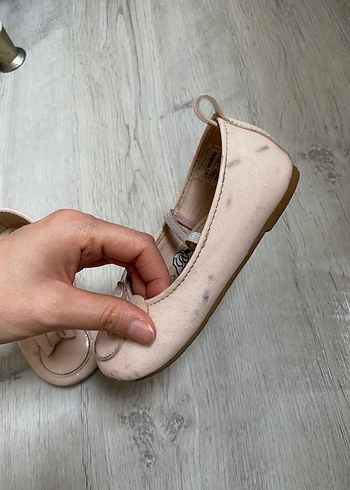 Kız Çocuk Bej Baskılı Tokalı Babet - Görsel 5