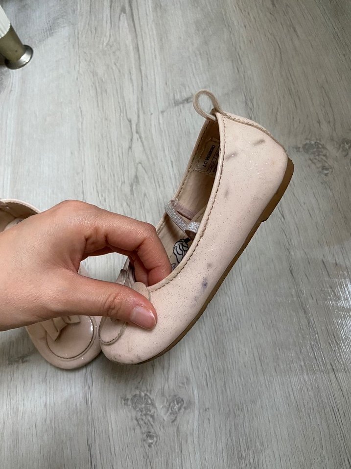 Kız Çocuk Bej Baskılı Tokalı Babet - Görsel 5