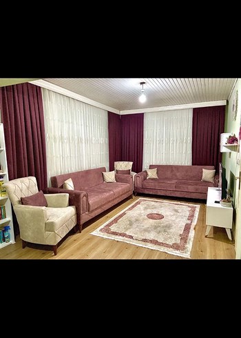 4 adet bordo renk fon perde - Görsel 2