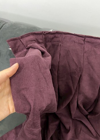 4 adet bordo renk fon perde - Görsel 3