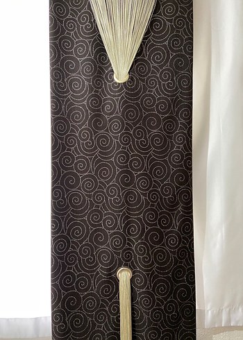 Koyu Kahverengi Bağlama Desenli Perde 2 adet çok şık - Görsel 8