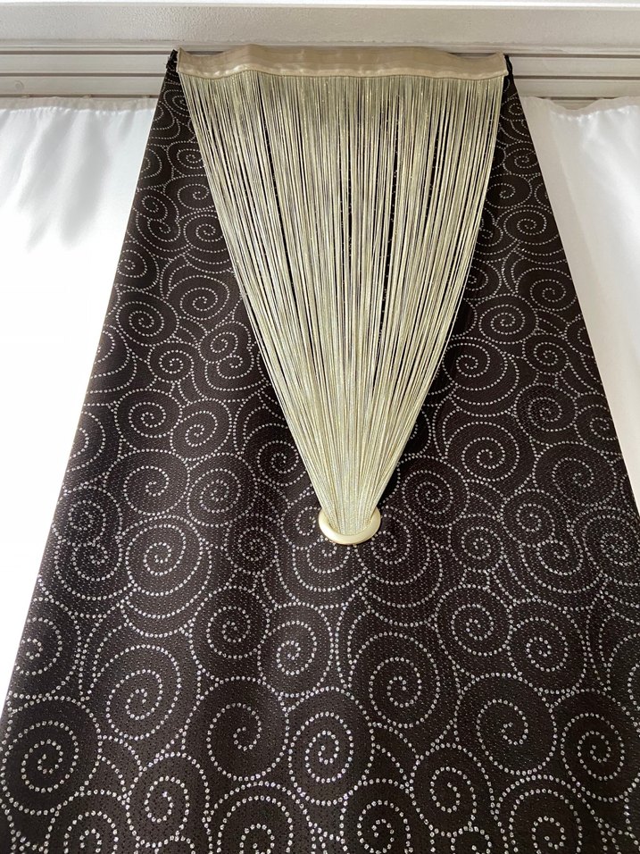 Koyu Kahverengi Bağlama Desenli Perde 2 adet çok şık - Görsel 5