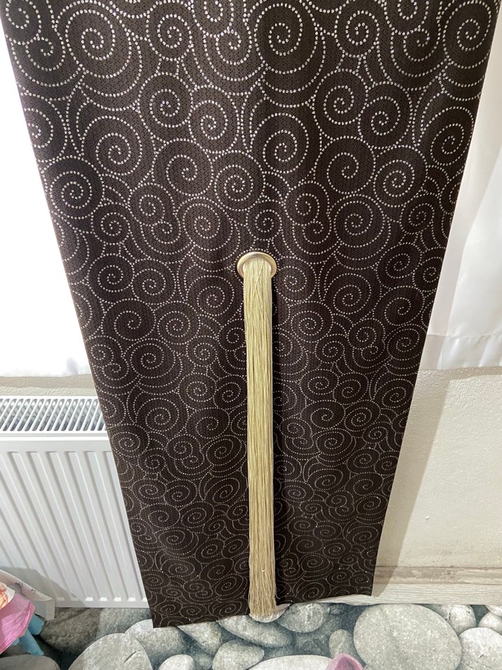 Koyu Kahverengi Bağlama Desenli Perde 2 adet çok şık - Görsel 4