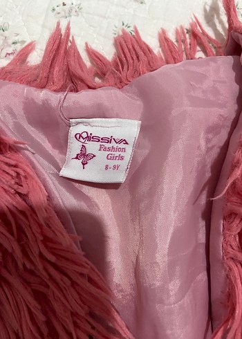 Kız Çocuk Pembe Peluş Yelek - Görsel 2