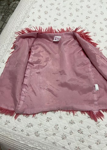 Kız Çocuk Pembe Peluş Yelek - Görsel 5