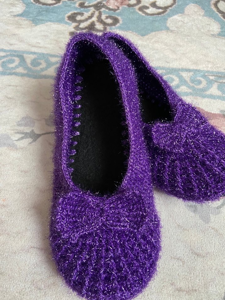 Mor Örgü Kadın Ev Terliği - Görsel 3